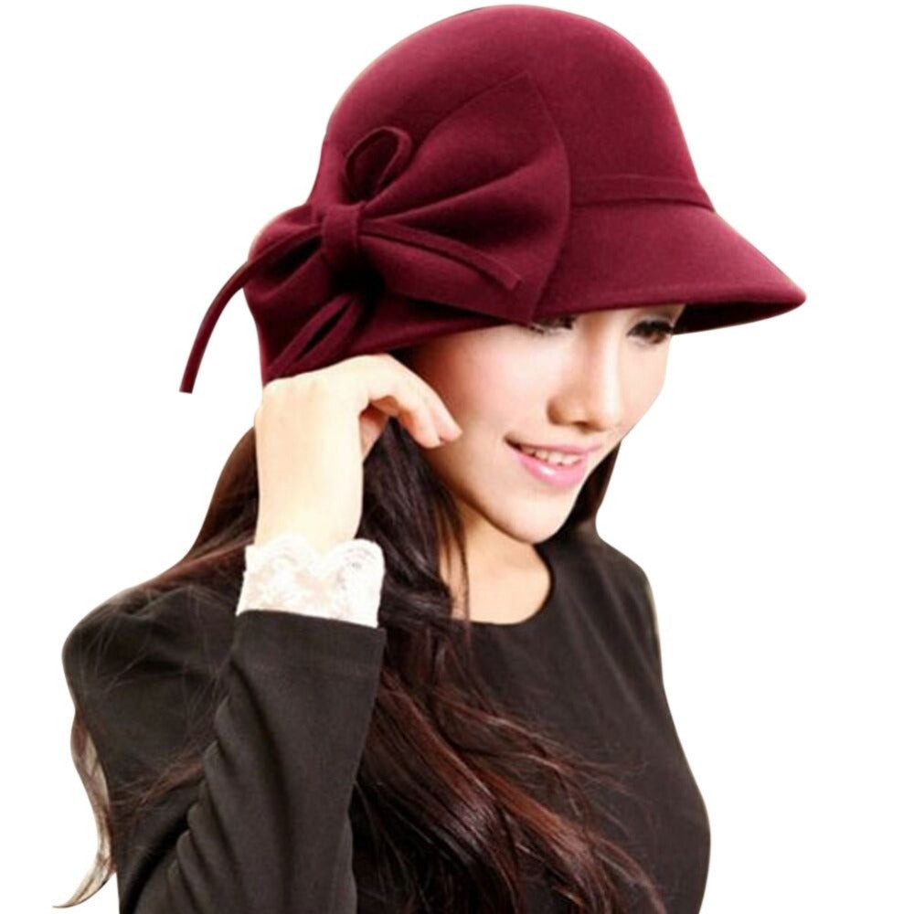 Bowknot Retro Casual Cloche Hat