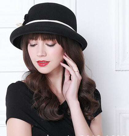 Black and White Flower Knot Casual Hat