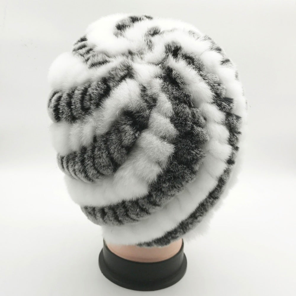 Rabbit Fur Warm Beanie