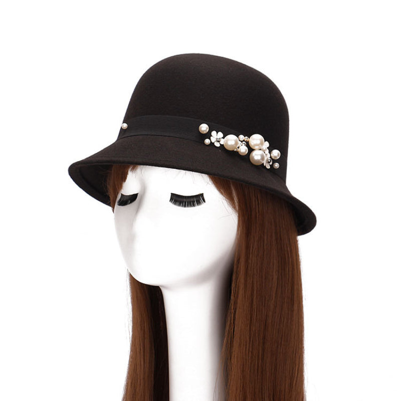 Elegant Pearl Beaded Casual Hat