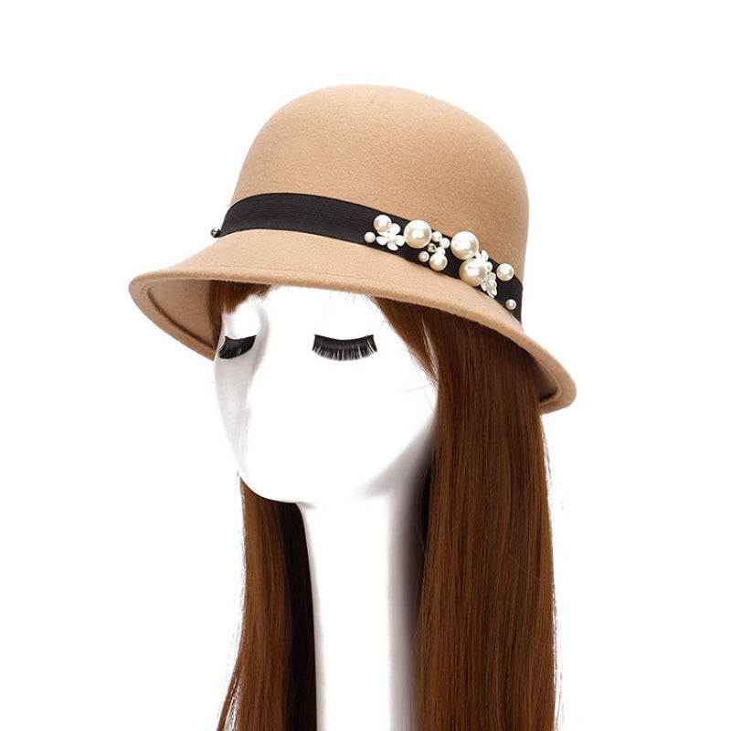 Elegant Pearl Beaded Casual Hat