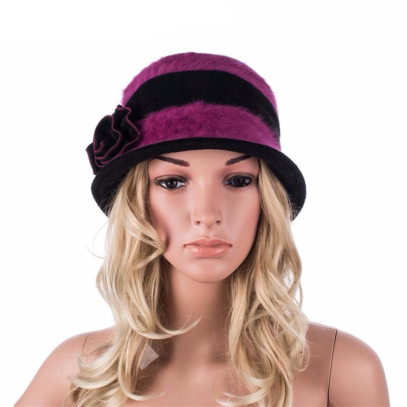 Velvet Fur Flower Knot Casual Hat