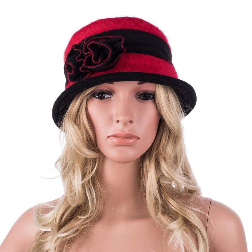 Velvet Fur Flower Knot Casual Hat