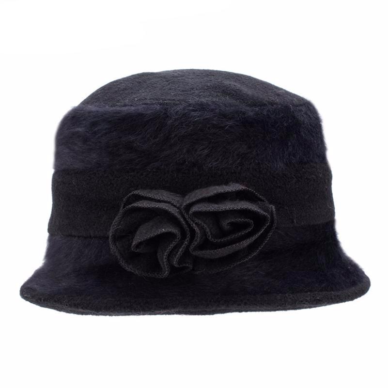 Velvet Fur Flower Knot Casual Hat