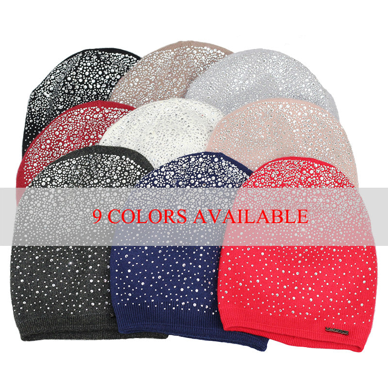 Winter Rhinestones Beanie Hat