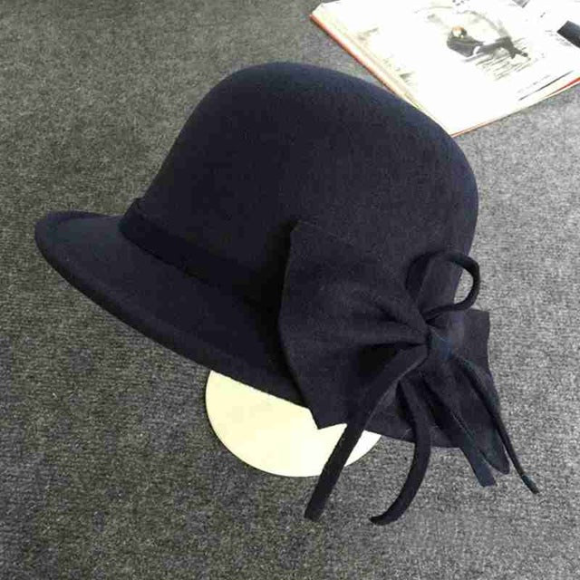 Bowknot Retro Casual Cloche Hat