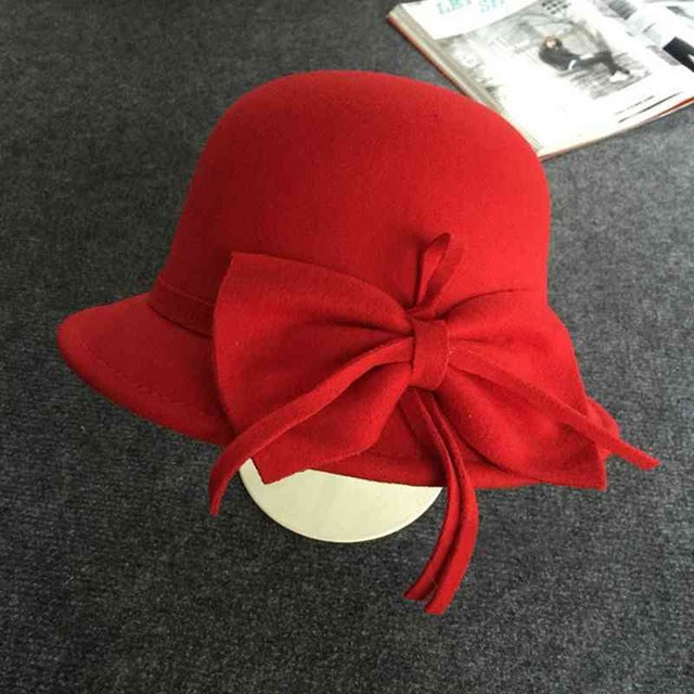 Bowknot Retro Casual Cloche Hat