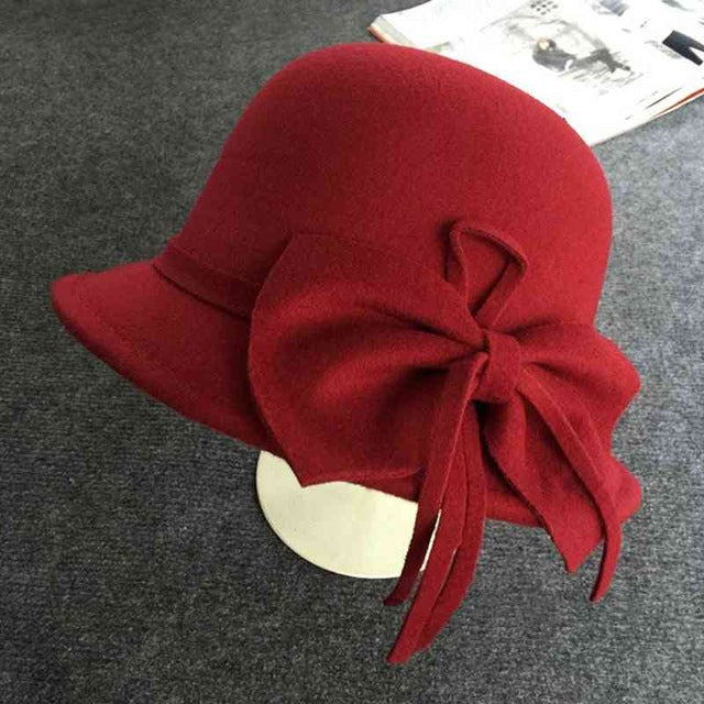 Bowknot Retro Casual Cloche Hat