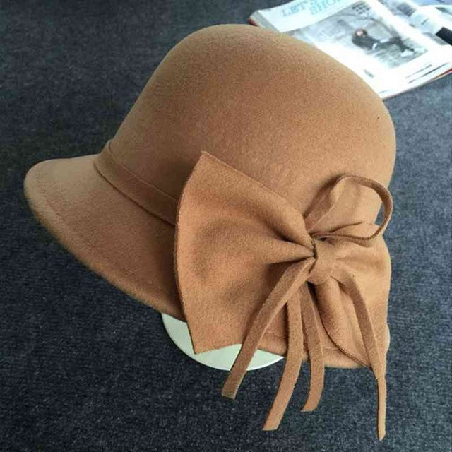 Bowknot Retro Casual Cloche Hat