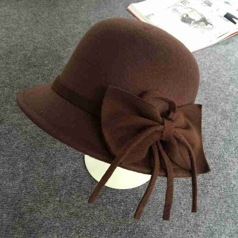 Bowknot Retro Casual Cloche Hat