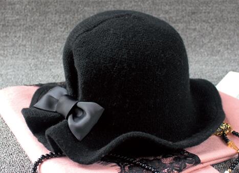 Soft Scallop Edge Bowknot Hat