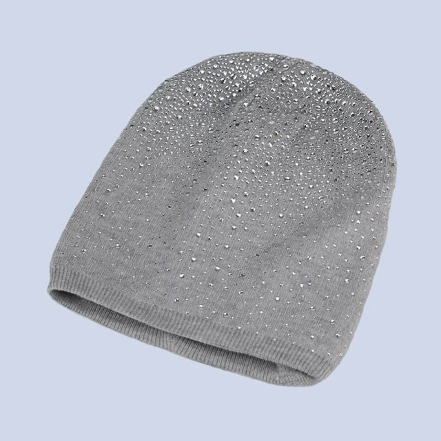 Winter Rhinestones Beanie Hat