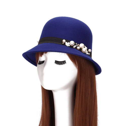 Elegant Pearl Beaded Casual Hat