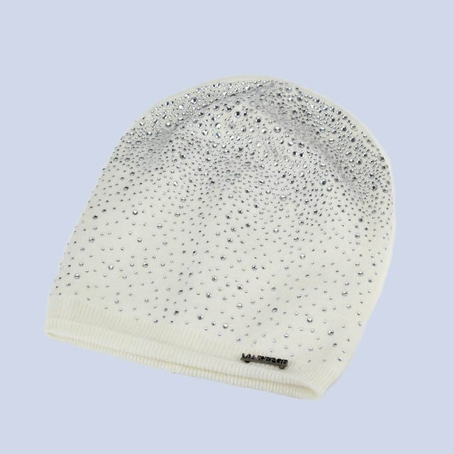 Winter Rhinestones Beanie Hat